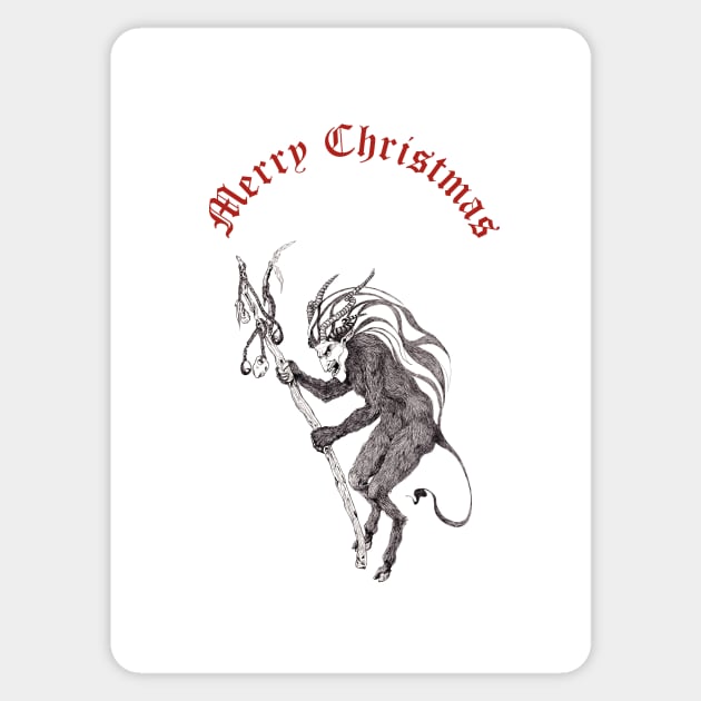 Krampus + "Merry Christmas" Sticker by LucyDreams